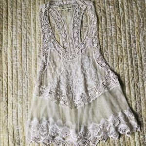 Vintage Havanna Lace And Crochet Tank
